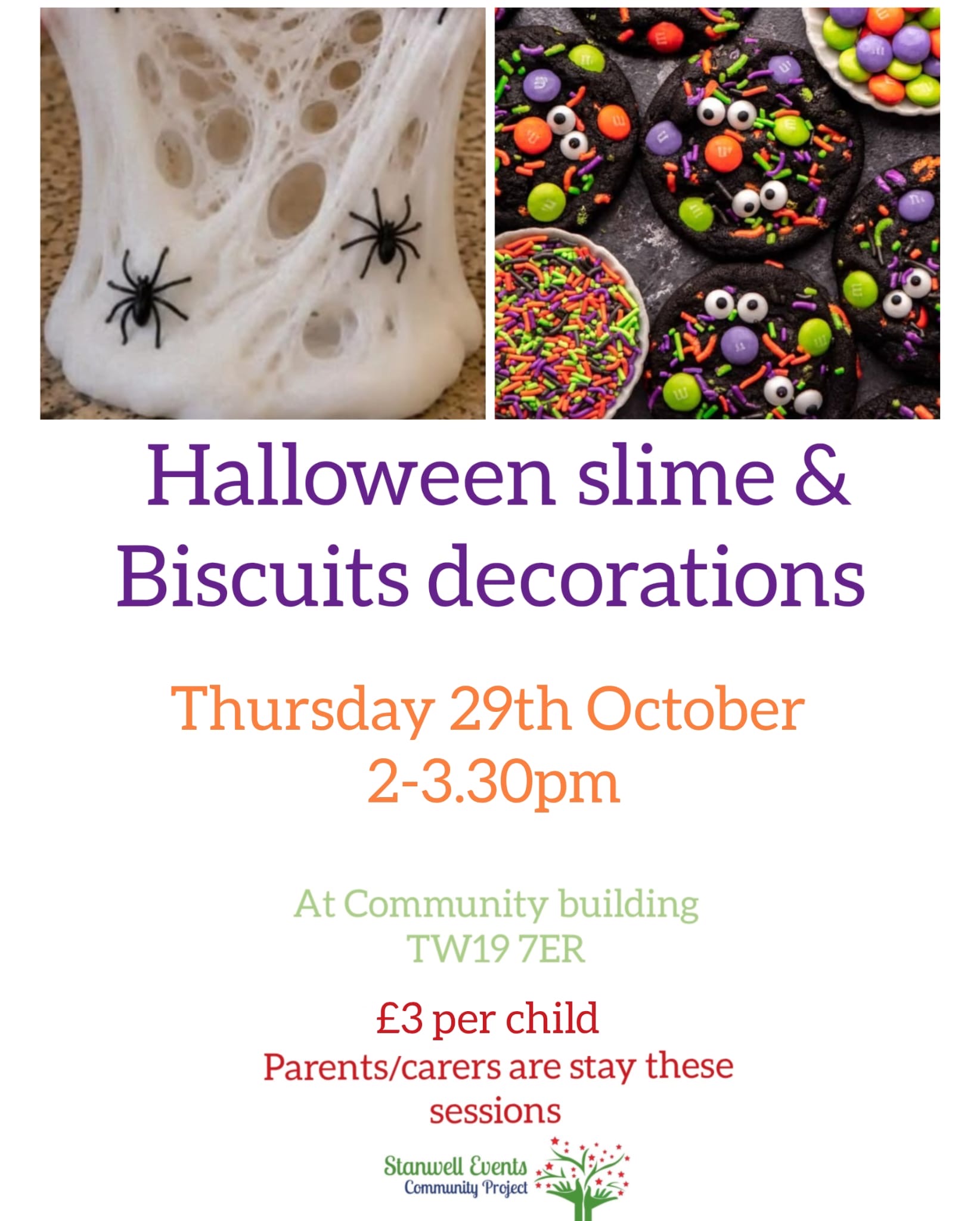 Halloween Slime and biscuits decorations